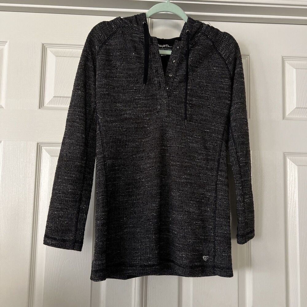 Straight Down Golf Womens Pullover Hoodie Shirt Size Medium Lined Black